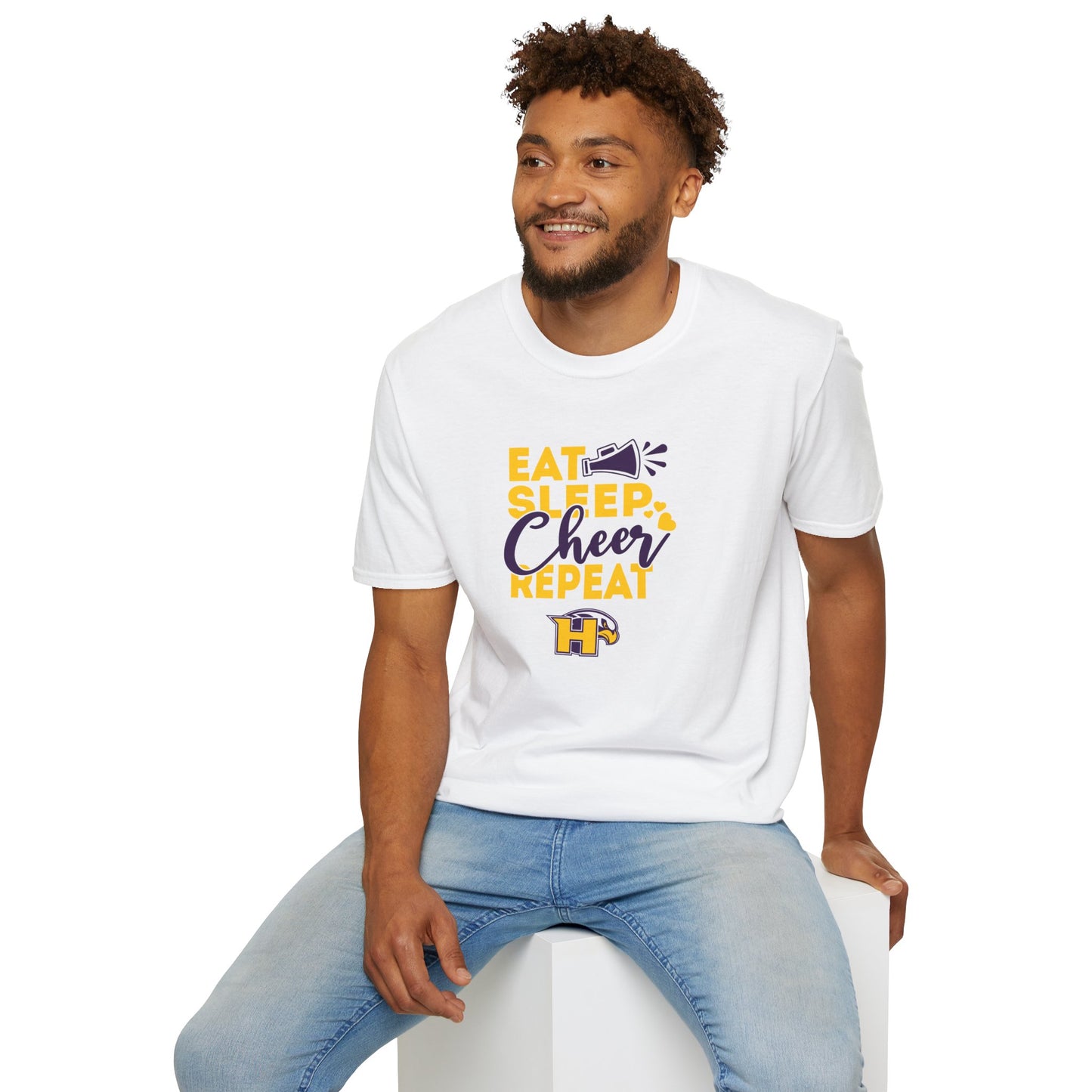 Cheer - Adult T-Shirt - Eat Sleep Cheer Repeat