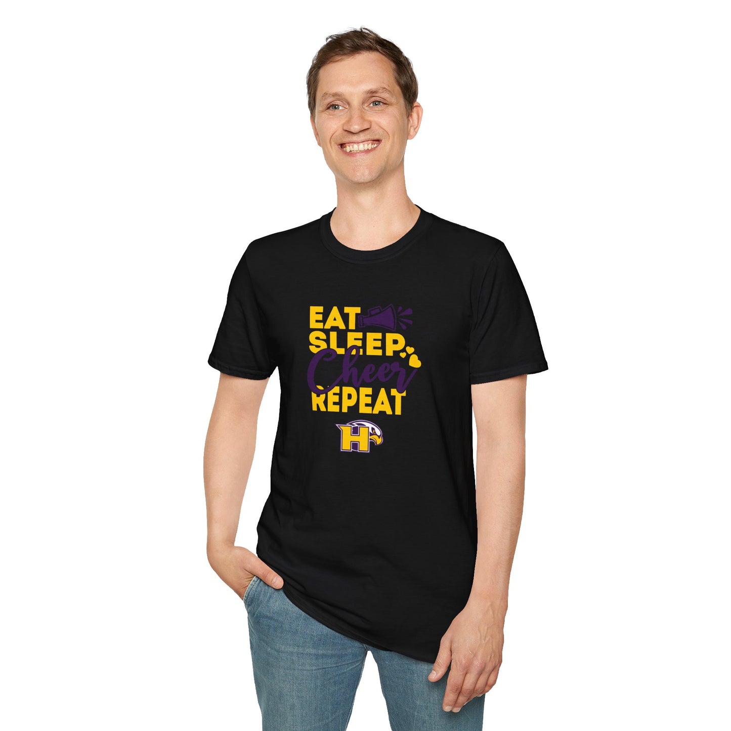 Cheer - Adult T-Shirt - Eat Sleep Cheer Repeat