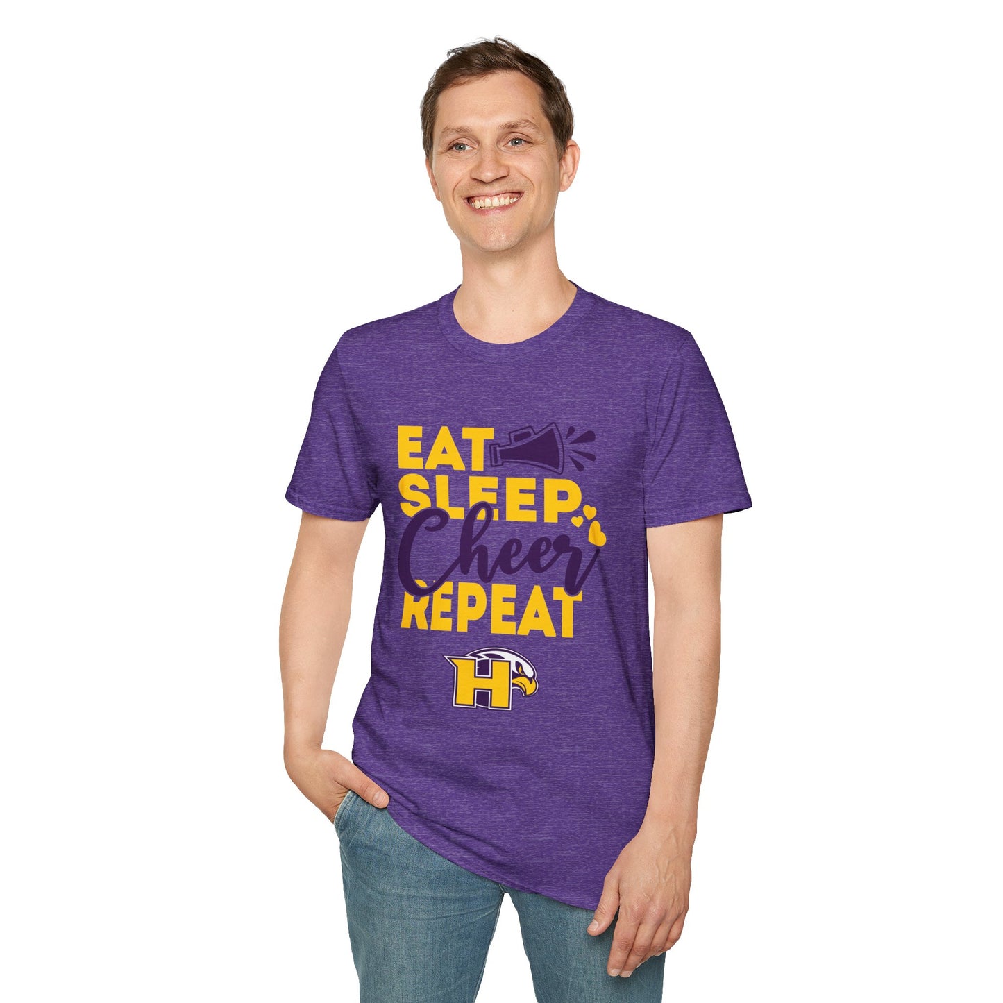 Cheer - Adult T-Shirt - Eat Sleep Cheer Repeat