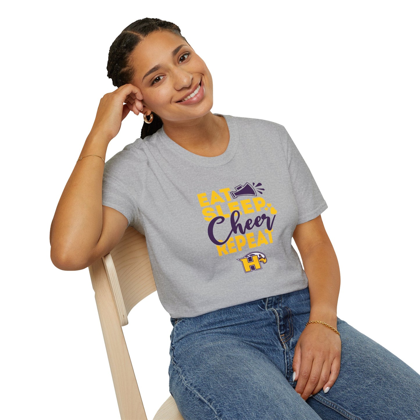 Cheer - Adult T-Shirt - Eat Sleep Cheer Repeat