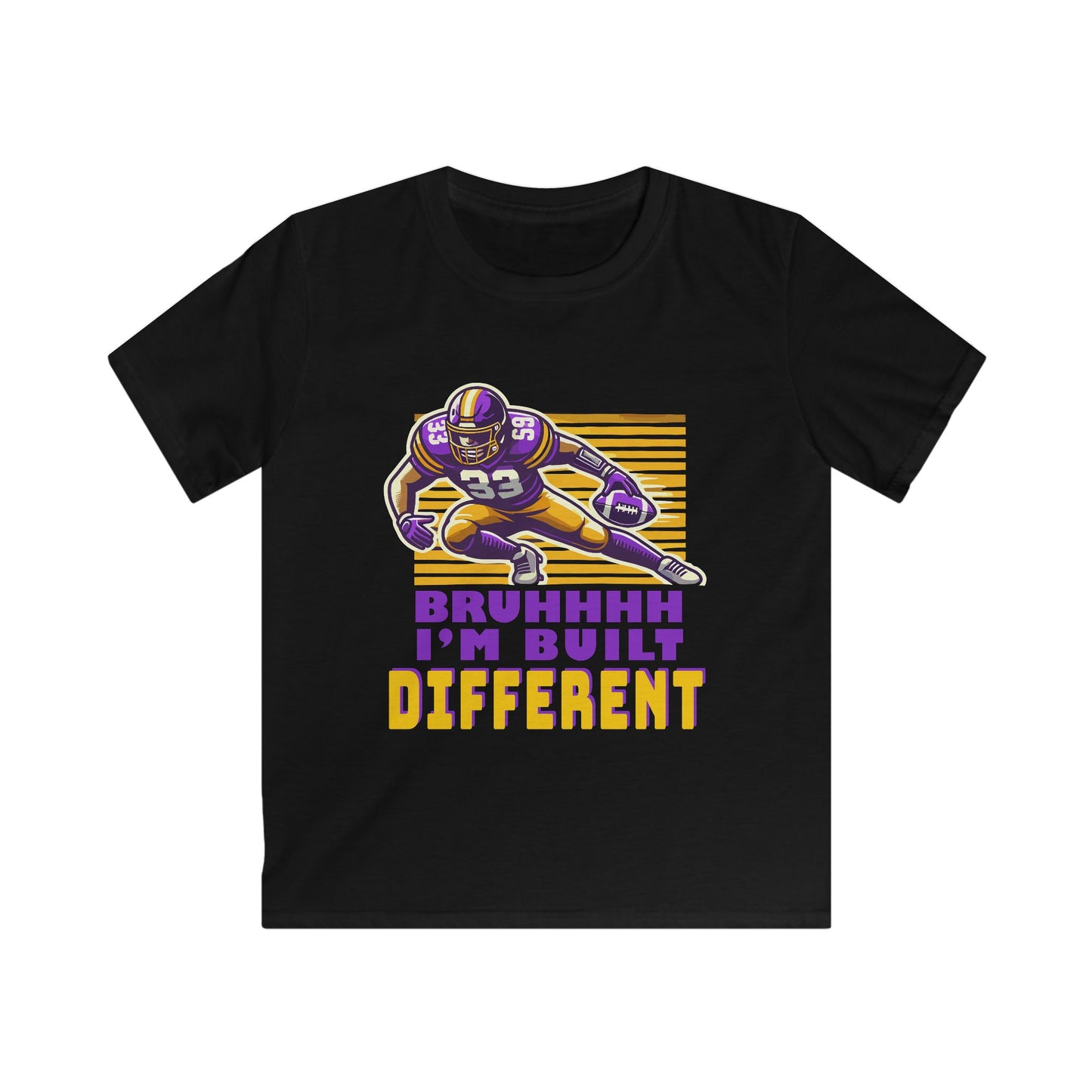 Football - Youth T-Shirt - 'Bruhhh I'm Built Different'