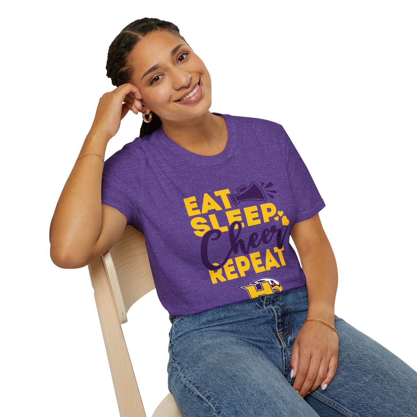 Cheer - Adult T-Shirt - Eat Sleep Cheer Repeat