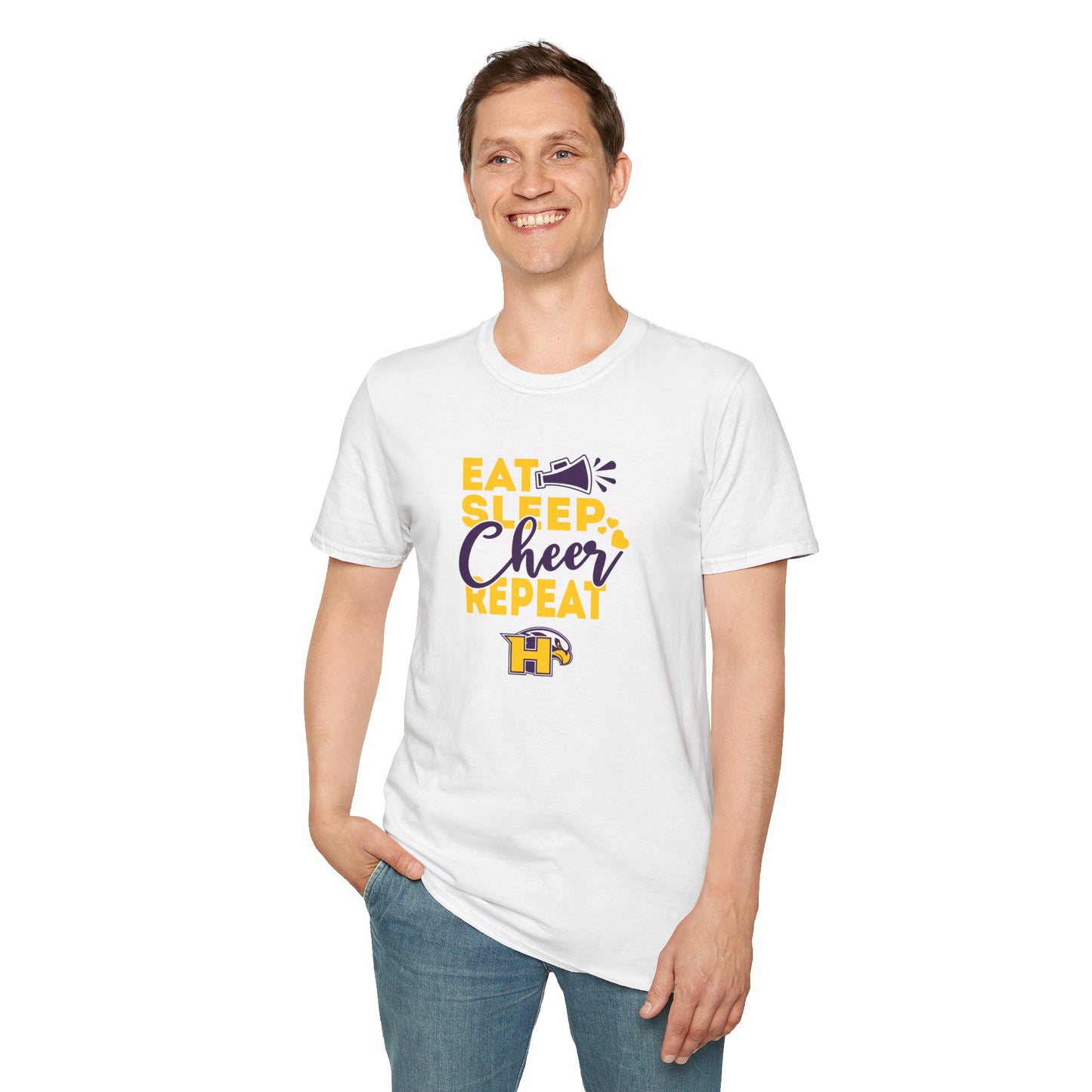 Cheer - Adult T-Shirt - Eat Sleep Cheer Repeat