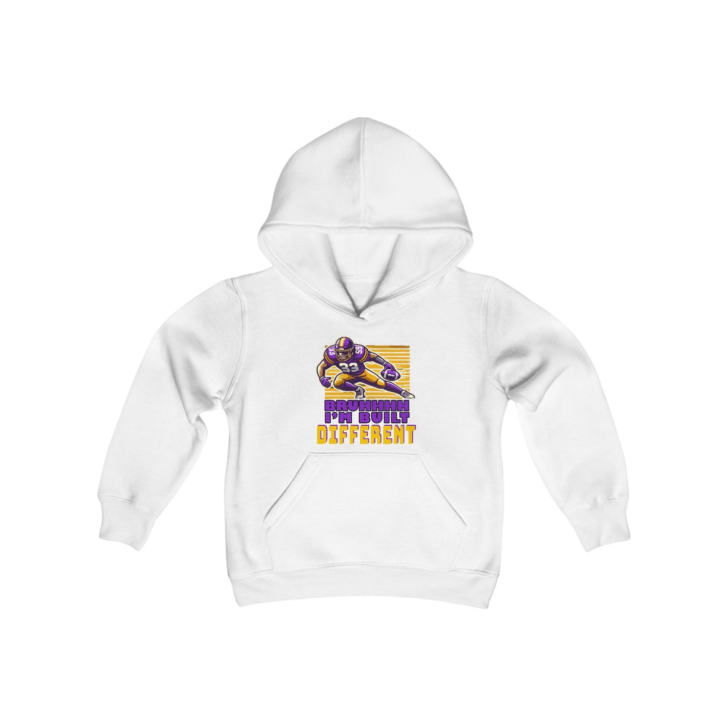 Football - Youth Sweatshirt - 'Bruh I'm Built Different'