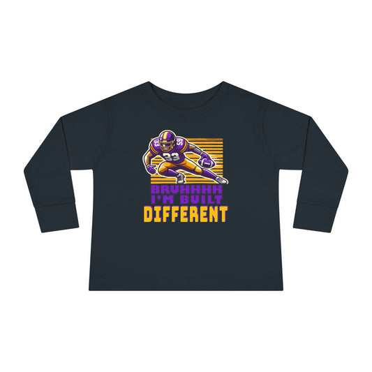 Football - Toddler Long Sleeve - Bruhhhh I'm Built Different