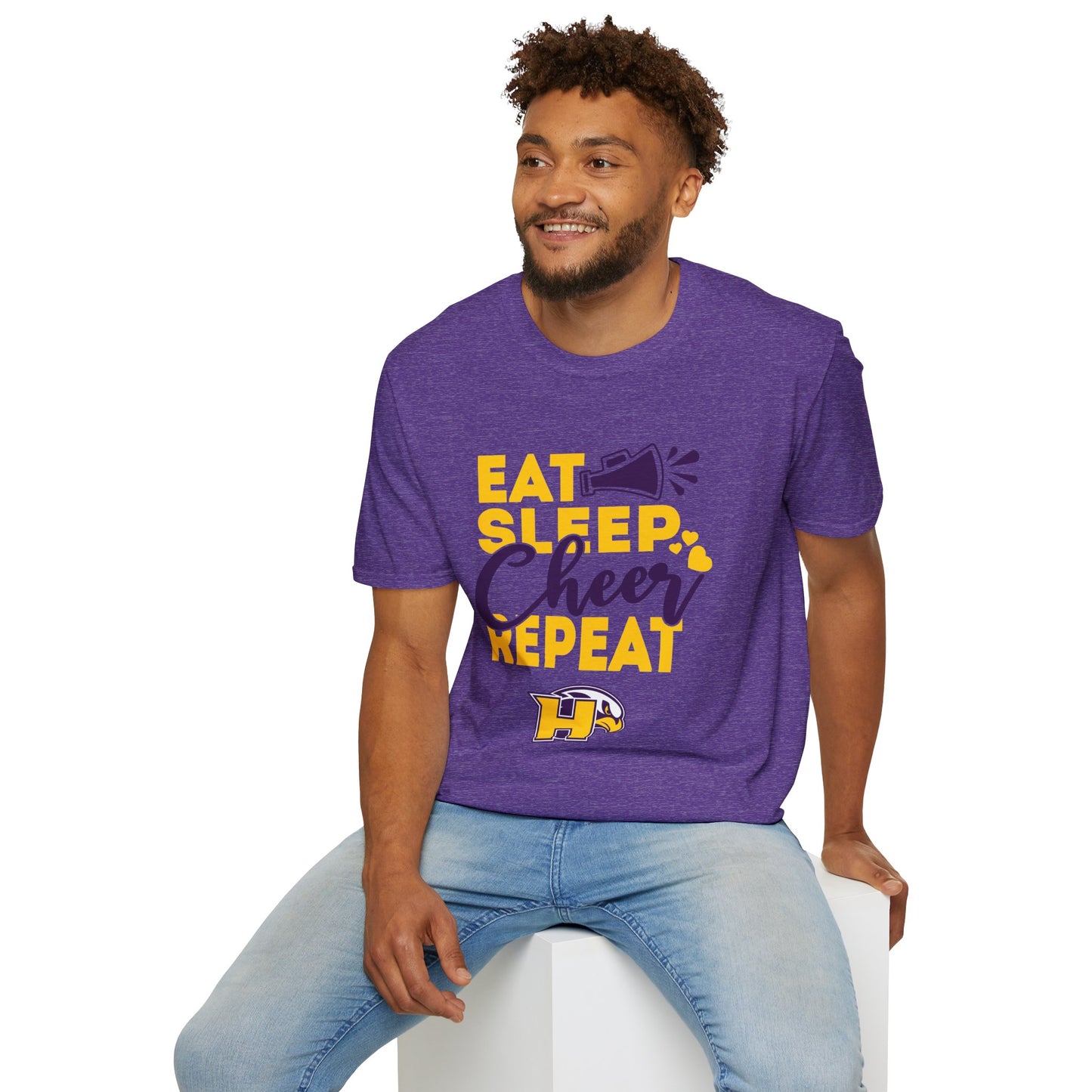 Cheer - Adult T-Shirt - Eat Sleep Cheer Repeat