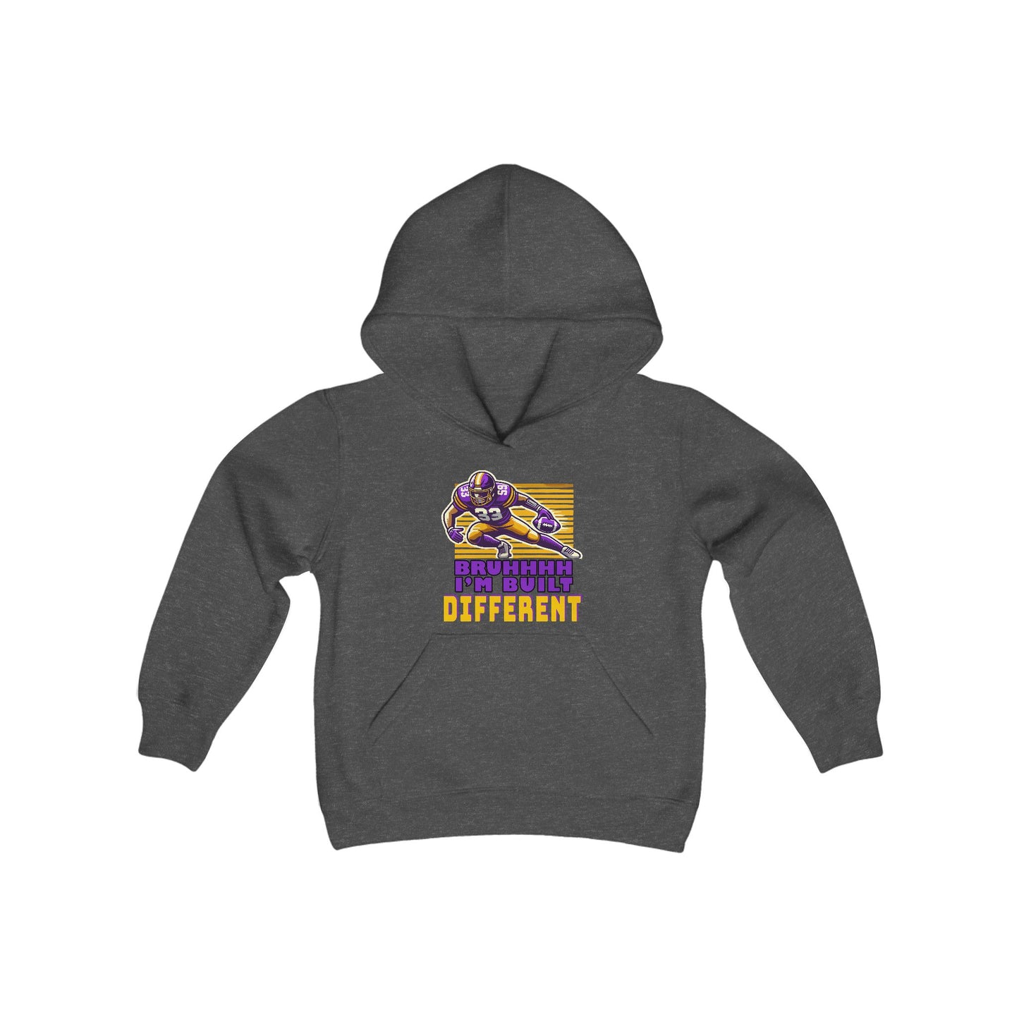 Football - Youth Sweatshirt - 'Bruh I'm Built Different'