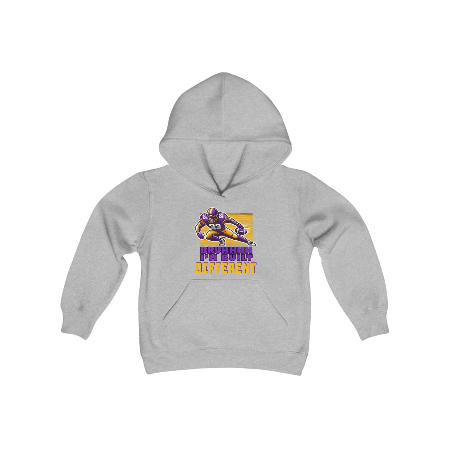 Football - Youth Sweatshirt - 'Bruh I'm Built Different'