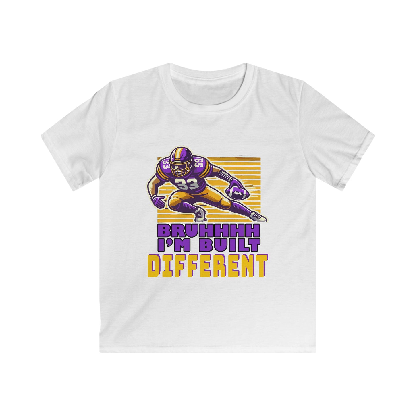 Football - Youth T-Shirt - 'Bruhhh I'm Built Different'