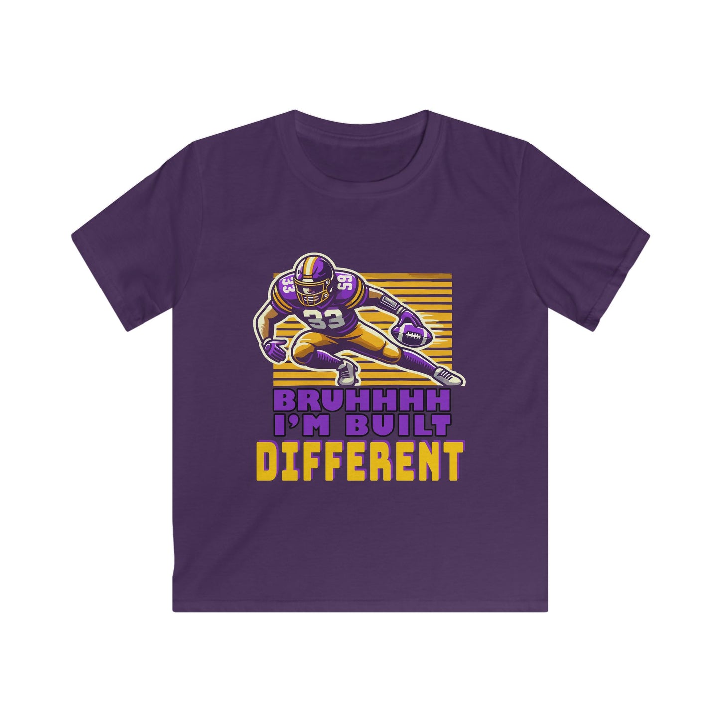 Football - Youth T-Shirt - 'Bruhhh I'm Built Different'